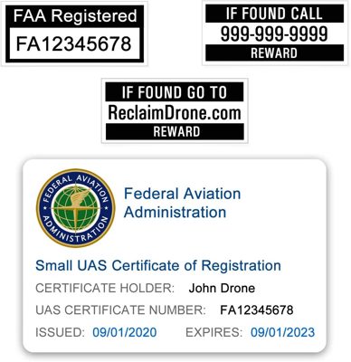 FAA Drone Labels and UAS ID Card